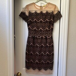 Gianni Bini Brown Lace Midi Dress